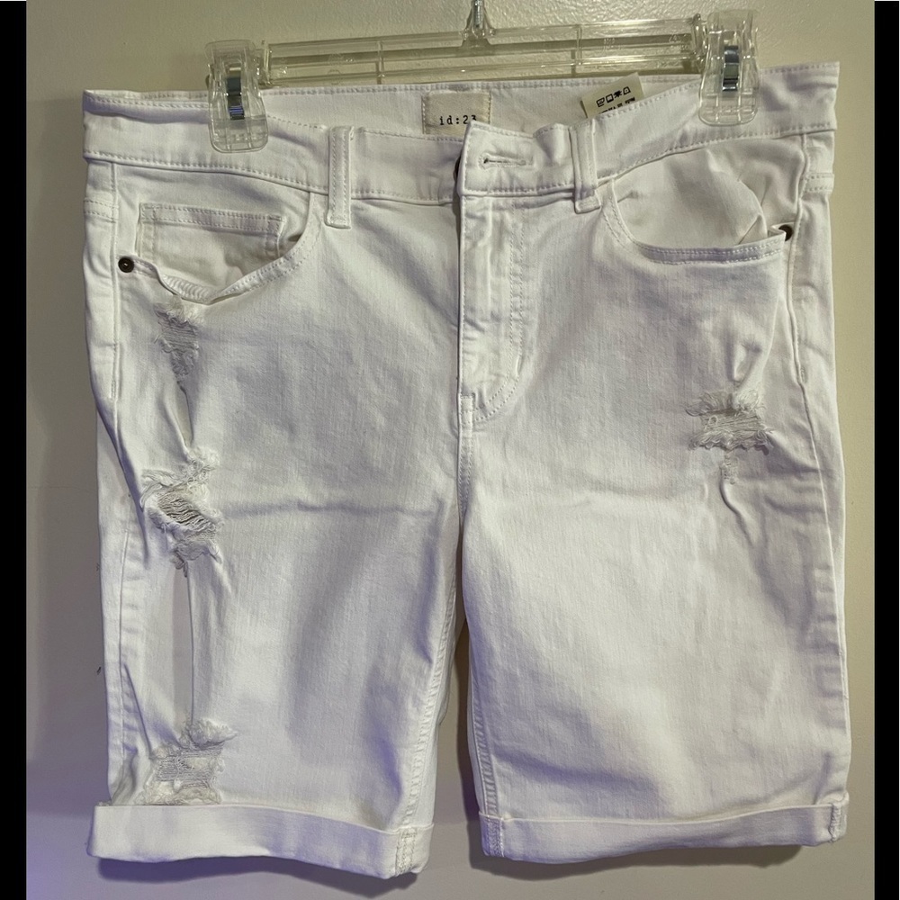ID23 White Denim Shorts